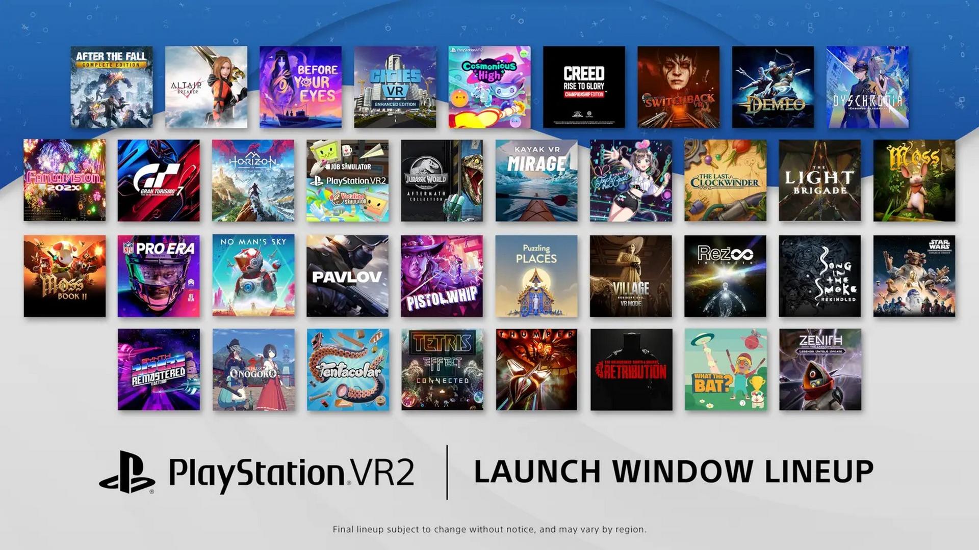 Playstation VR2, Sony annonce une trentaine de titres pour le lancement